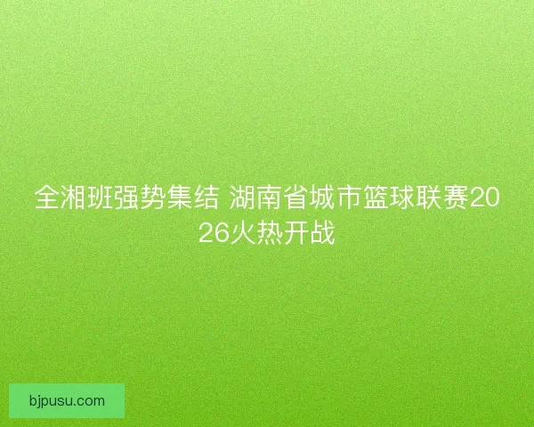 全湘班强势集结 湖南省城市篮球联赛2026火热开战