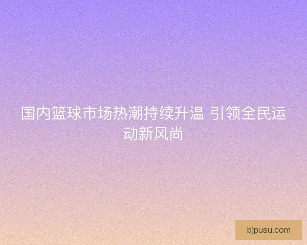 国内篮球市场热潮持续升温 引领全民运动新风尚